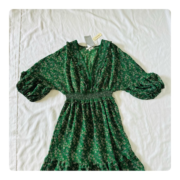 ★ NWT Max Studio V-Neck Empire Waist Dress - Green ★ - Picture 8 of 17